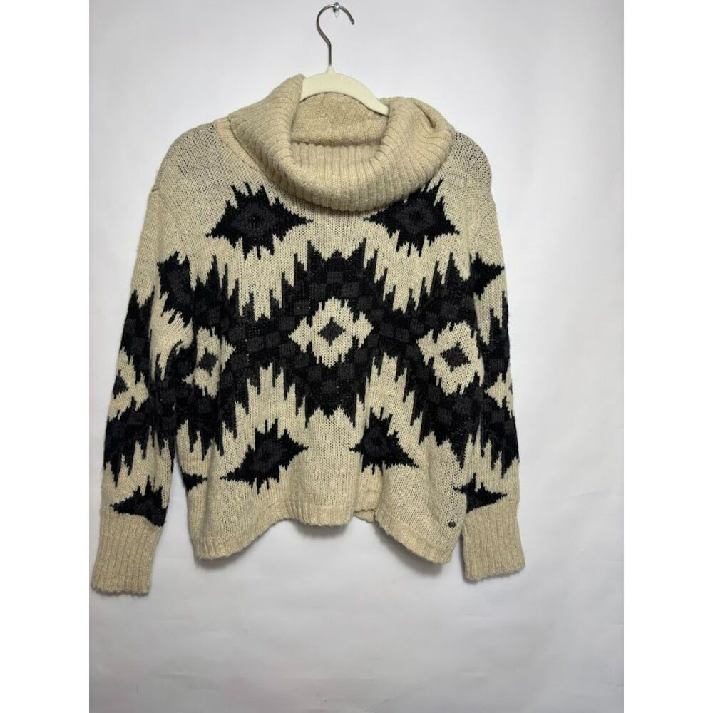 Ralph Lauren Denim & Supply Sweater Women's Large Turtleneck Aztec Silk Western - Picture 3 of 7
